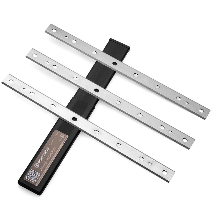 WOODSTARTER 3pcs 12-1/2 Inch Planer Blades for Dewalt DW734 Planer, HSS Dual Cutting Edges Replacement for DW7342 Planer Knives - Image 1